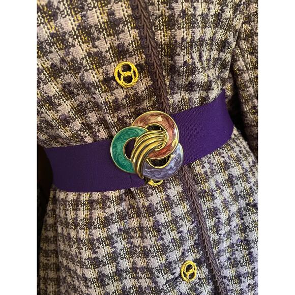 Vintage elastic belt in purple by Day Lor - Picture 1 of 4